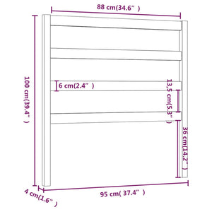 Testiera per Letto 95x4x100 cm in Legno Massello di Pino cod mxl 47437