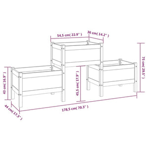 Fioriera 178,5x44x75 cm in Legno Massello di Pino cod mxl 66653