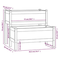 Fioriera 84,5x84x75 cm in Legno Massello di Pino 822257