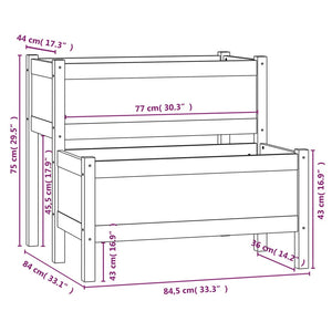 Fioriera Miele 84,5x84x75 cm in Legno Massello di Pino