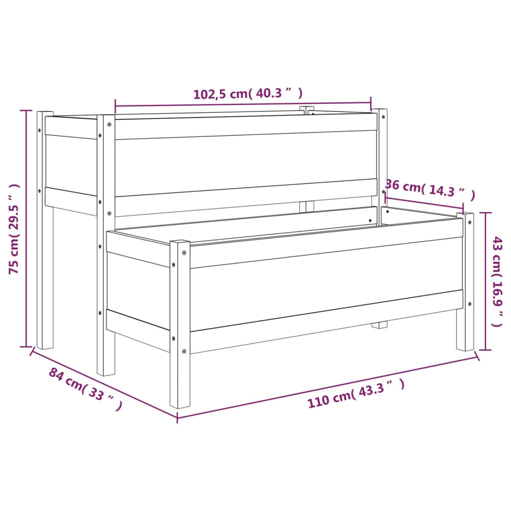 Fioriera 110x84x75 cm in Legno Massello di Pino cod mxl 67100