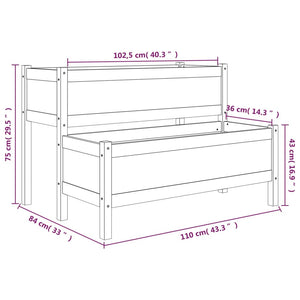 Fioriera 110x84x75 cm in Legno Massello di Pino cod mxl 67100