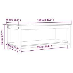 Tavolino da Salotto Grigio 110x55x45 cm Legno Massello di Pino cod mxl 5775