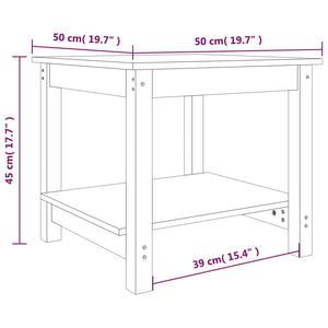 Tavolino da Salotto Bianco 50x50x45 cm Legno Massello di Pino 822278