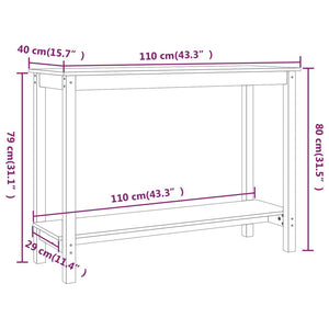 Tavolo Consolle 110x40x80 cm in Legno Massello di Pino cod mxl 17031