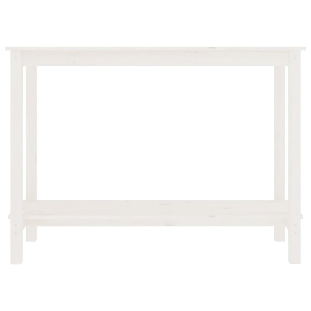 Tavolo Consolle Bianco 110x40x80 cm in Legno Massello di Pino 822283