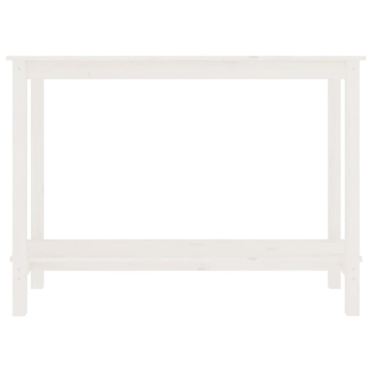 Tavolo Consolle Bianco 110x40x80 cm in Legno Massello di Pino 822283