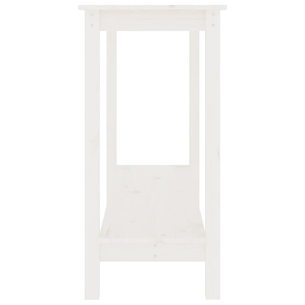 Tavolo Consolle Bianco 110x40x80 cm in Legno Massello di Pino 822283