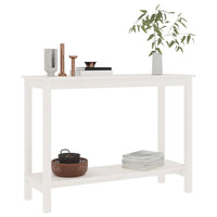 Tavolo Consolle Bianco 110x40x80 cm in Legno Massello di Pino 822283