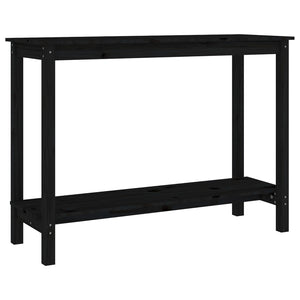 Tavolo Consolle Nero 110x40x80 cm in Legno Massello di Pino 822286