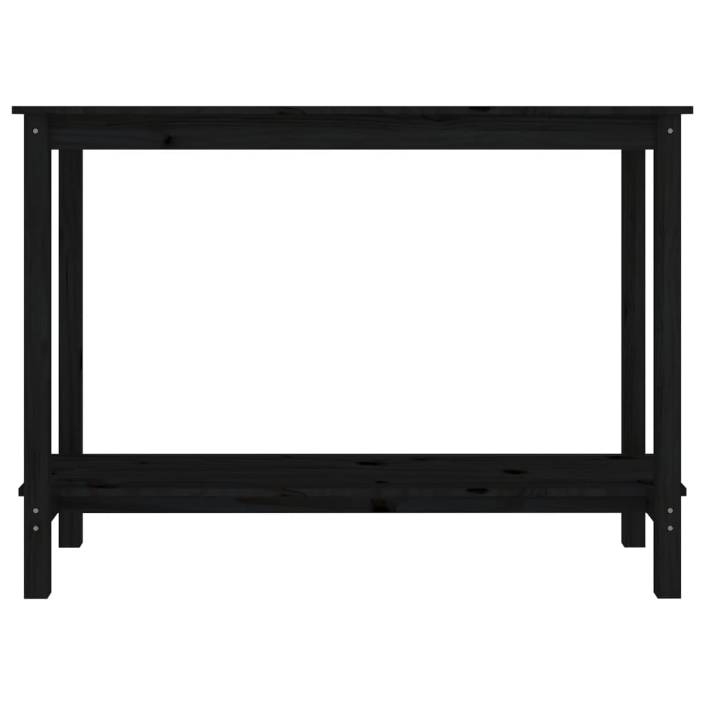 Tavolo Consolle Nero 110x40x80 cm in Legno Massello di Pino 822286