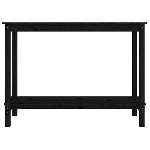 Tavolo Consolle Nero 110x40x80 cm in Legno Massello di Pino 822286