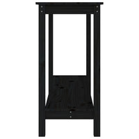 Tavolo Consolle Nero 110x40x80 cm in Legno Massello di Pino 822286