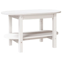 Tavolino da Salotto Bianco 80x45x45cm in Legno Massello di Pino 822293