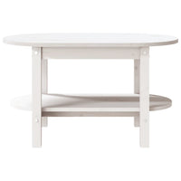 Tavolino da Salotto Bianco 80x45x45cm in Legno Massello di Pino 822293