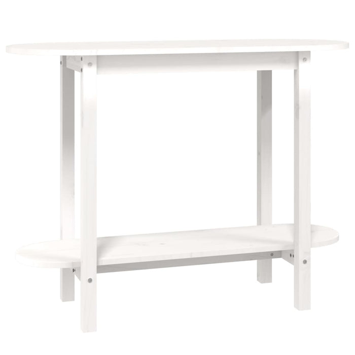 Tavolo Consolle Bianco 110x40x80 cm in Legno Massello di Pino cod mxl 19903