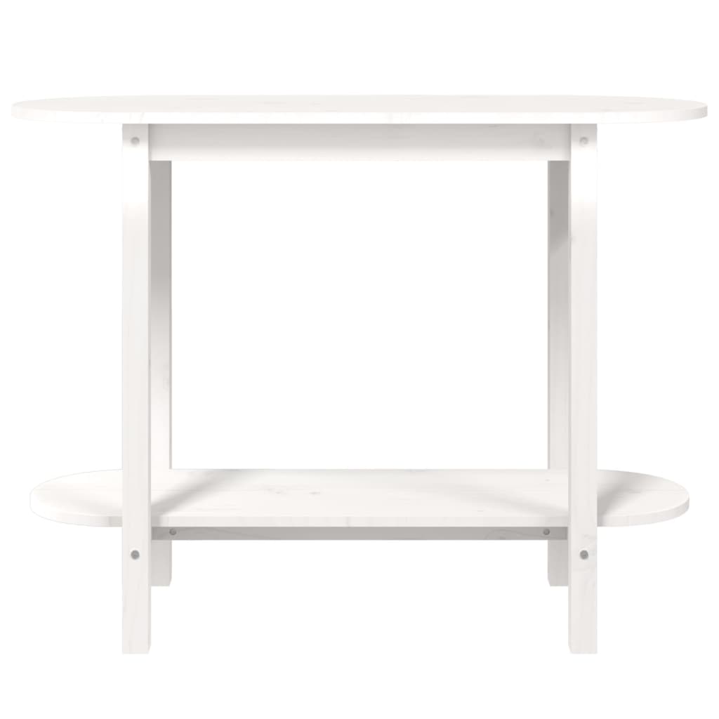 Tavolo Consolle Bianco 110x40x80 cm in Legno Massello di Pino cod mxl 19903