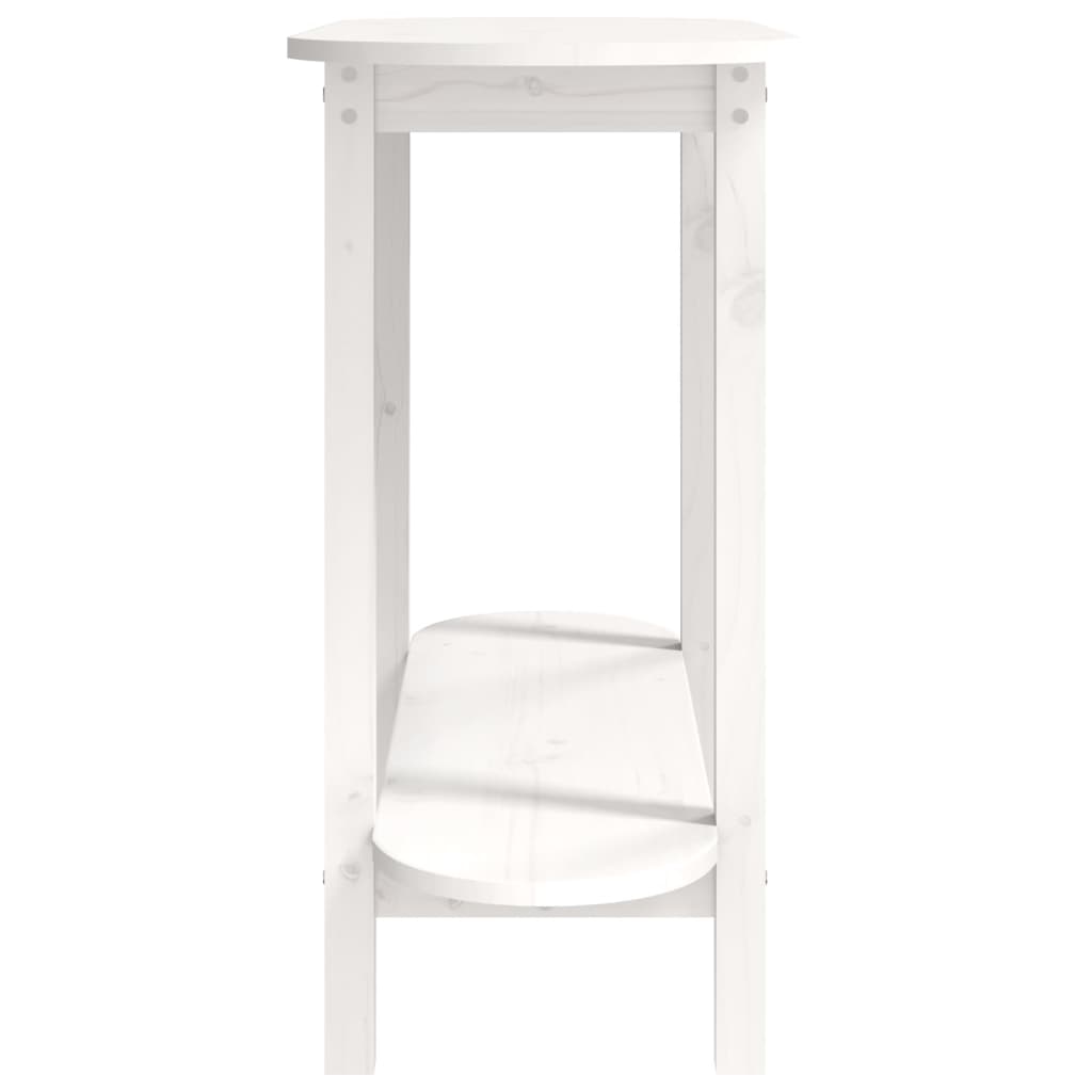 Tavolo Consolle Bianco 110x40x80 cm in Legno Massello di Pino cod mxl 19903