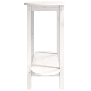 Tavolo Consolle Bianco 110x40x80 cm in Legno Massello di Pino cod mxl 19903