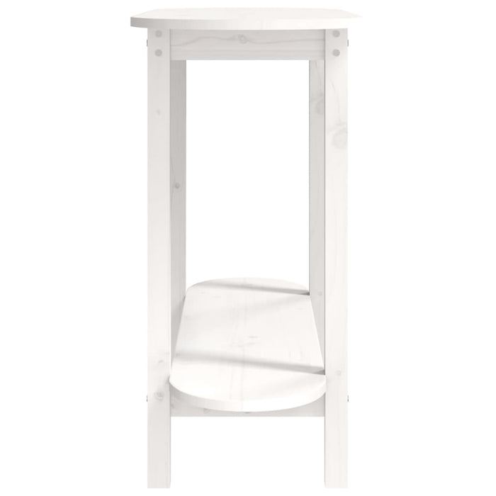 Tavolo Consolle Bianco 110x40x80 cm in Legno Massello di Pino cod mxl 19903