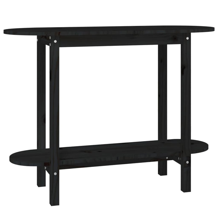 Tavolo Consolle Nero 110x40x80 cm in Legno Massello di Pino cod mxl 19824