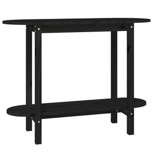 Tavolo Consolle Nero 110x40x80 cm in Legno Massello di Pino 822301