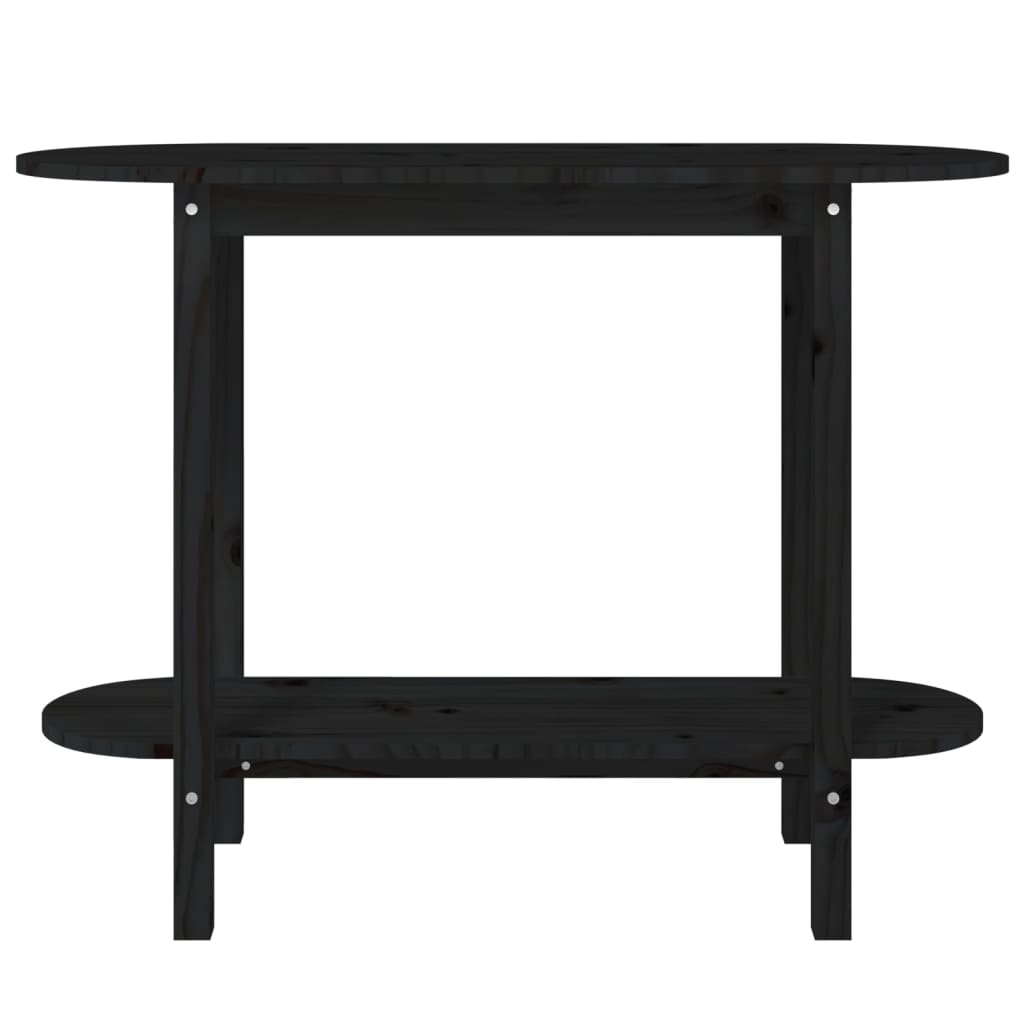 Tavolo Consolle Nero 110x40x80 cm in Legno Massello di Pino 822301