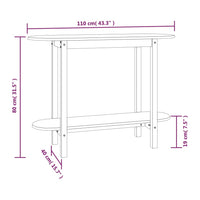 Tavolo Consolle Nero 110x40x80 cm in Legno Massello di Pino cod mxl 19824