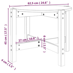 Tavolino da Salotto Ø 62,5x45 cm in Legno Massello di Pino cod mxl 19700