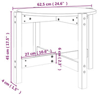 Tavolino da Salotto Bianco Ø 62,5x45 cm Legno Massello di Pino cod mxl 19930