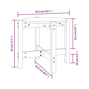 Tavolino da Salotto Ø 52,5x45 cm in Legno Massello di Pino cod mxl 19947