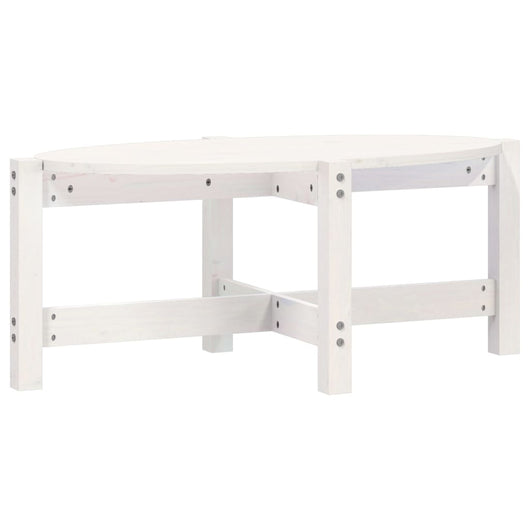 Tavolino da Salotto Bianco 87x48x35cm in Legno Massello di Pino cod mxl 5692