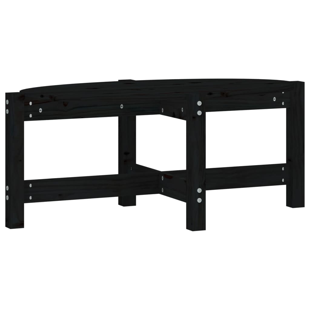 Tavolino da Salotto Nero 87x48x35 cm in Legno Massello di Pino cod mxl 5615