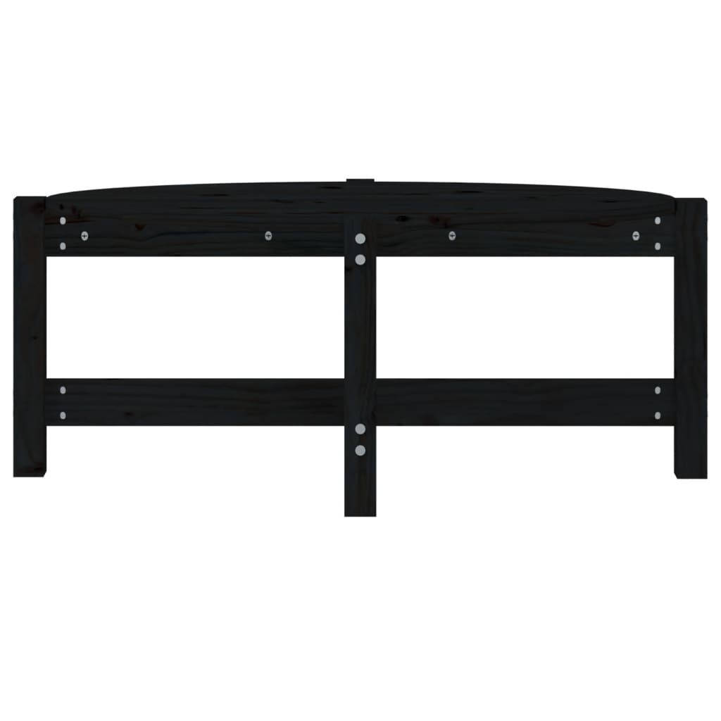 Tavolino da Salotto Nero 87x48x35 cm in Legno Massello di Pino 822326