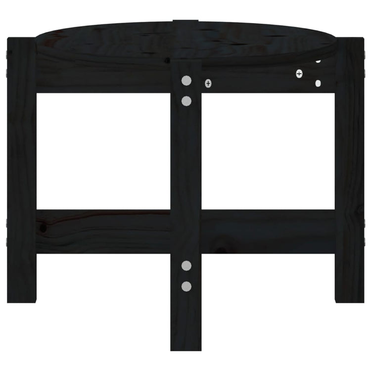 Tavolino da Salotto Nero 87x48x35 cm in Legno Massello di Pino cod mxl 5615