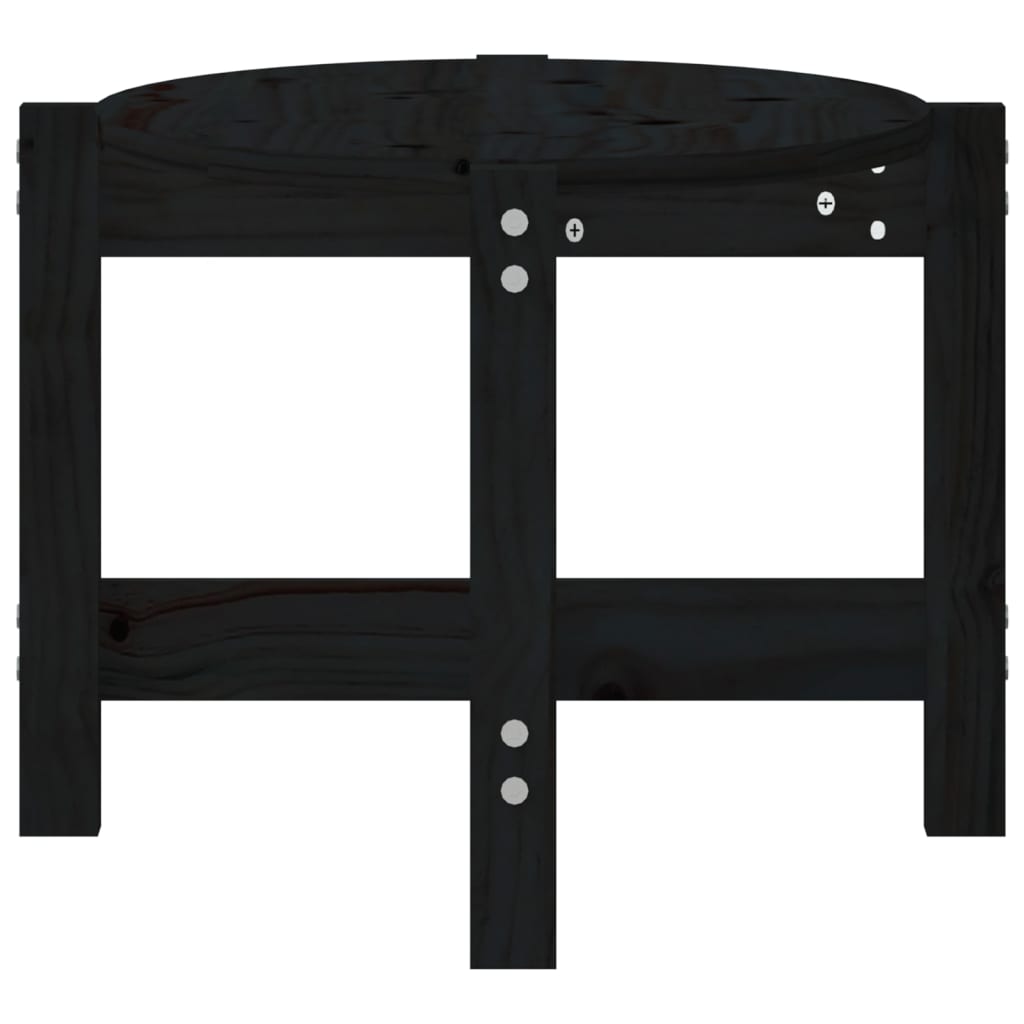 Tavolino da Salotto Nero 87x48x35 cm in Legno Massello di Pino 822326