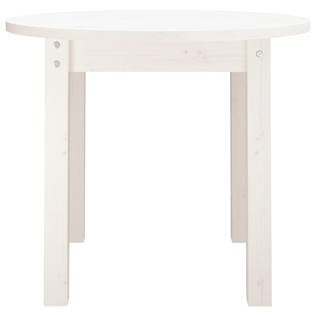 Tavolino da Salotto Bianco Ø 55x45 cm in Legno Massello di Pino cod mxl 5681