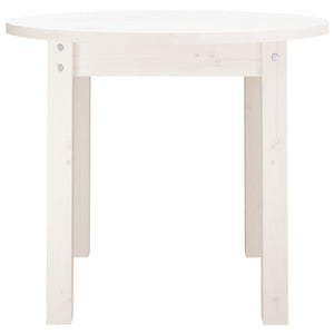 Tavolino da Salotto Bianco Ø 55x45 cm in Legno Massello di Pino cod mxl 5681