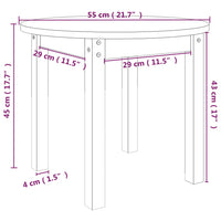 Tavolino da Salotto Bianco Ø 55x45 cm in Legno Massello di Pino cod mxl 5681