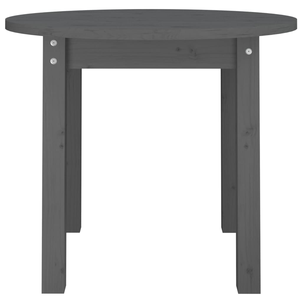 Tavolino da Salotto Grigio Ø 55x45 cm in Legno Massello di Pino 822329