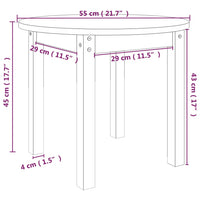 Tavolino da Salotto Grigio Ø 55x45 cm in Legno Massello di Pino cod mxl 5540