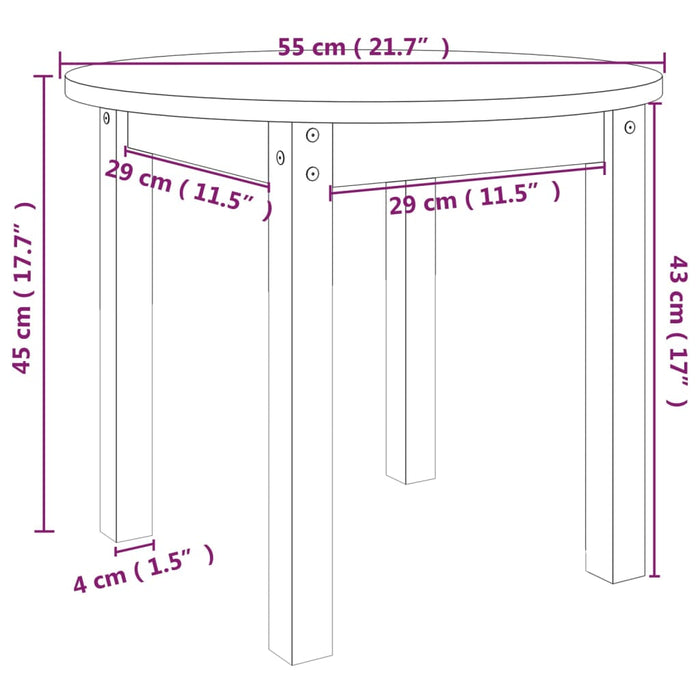 Tavolino da Salotto Grigio Ø 55x45 cm in Legno Massello di Pino cod mxl 5540