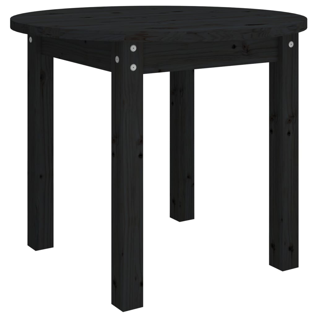 Tavolino da Salotto Nero Ø 55x45 cm in Legno Massello di Pino 822331