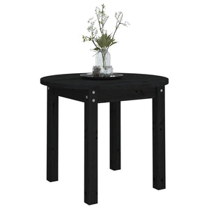 Tavolino da Salotto Nero Ø 55x45 cm in Legno Massello di Pino cod mxl 5676