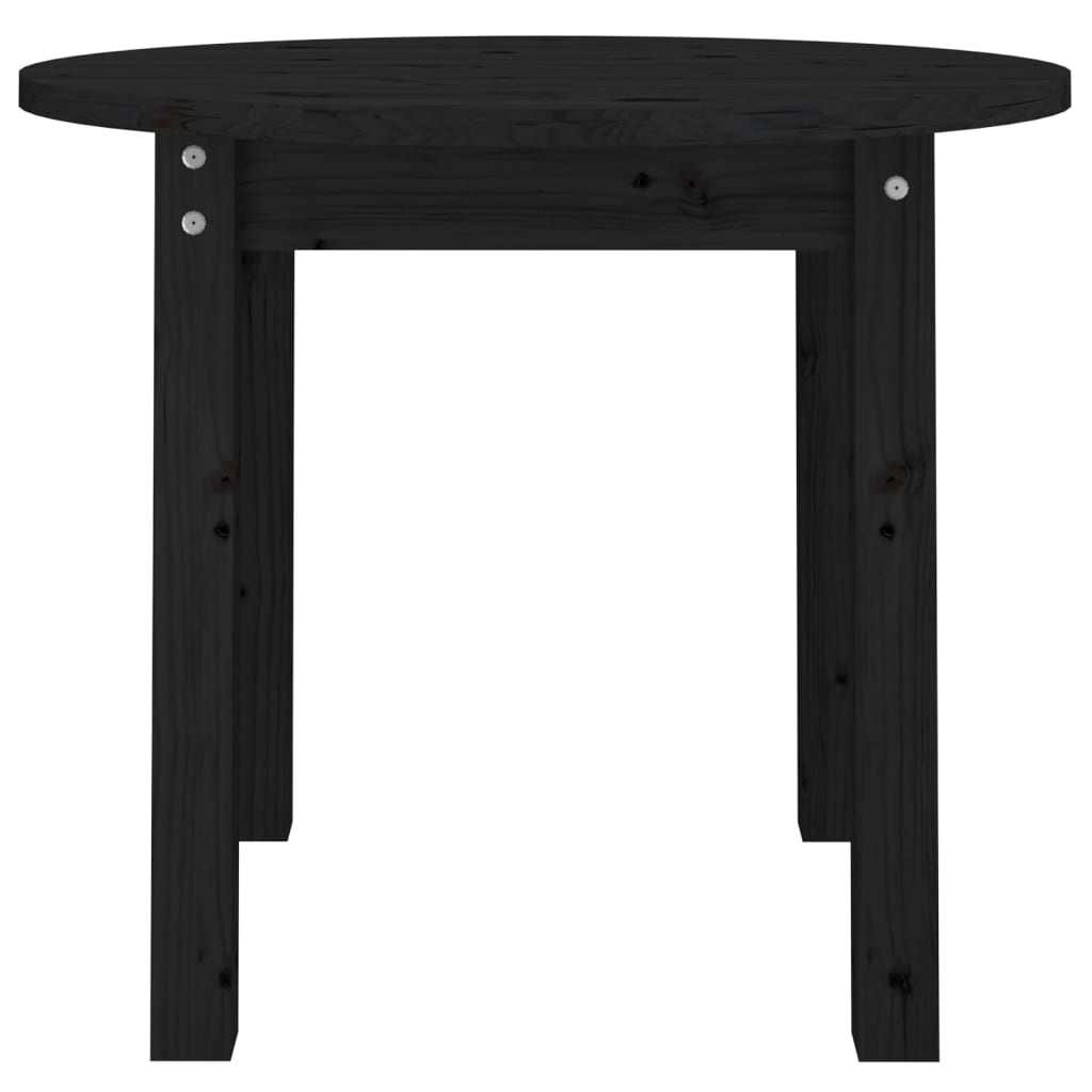 Tavolino da Salotto Nero Ø 55x45 cm in Legno Massello di Pino 822331