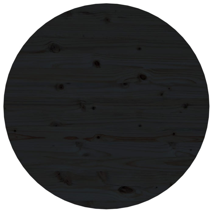 Tavolino da Salotto Nero Ø 55x45 cm in Legno Massello di Pino cod mxl 5676