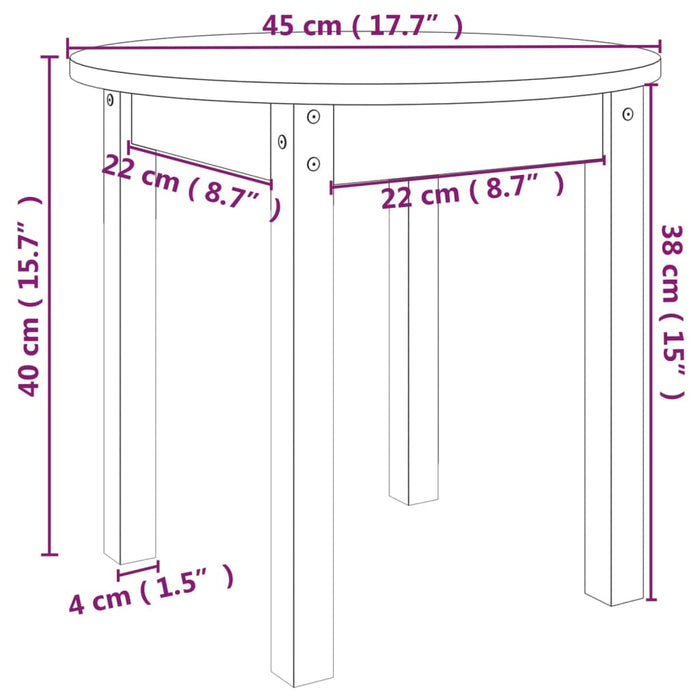 Tavolino da Salotto Ø 45x40 cm in Legno Massello di Pino cod mxl 5622