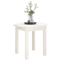 Tavolino da Salotto Bianco Ø 45x40 cm in Legno Massello di Pino 822333