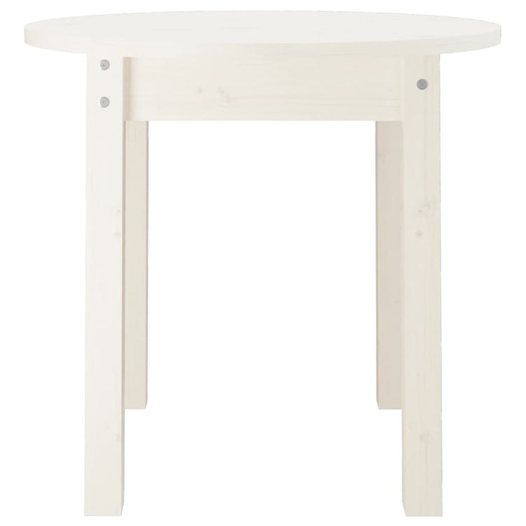 Tavolino da Salotto Bianco Ø 45x40 cm in Legno Massello di Pino cod mxl 5617