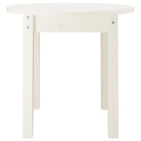 Tavolino da Salotto Bianco Ø 45x40 cm in Legno Massello di Pino 822333